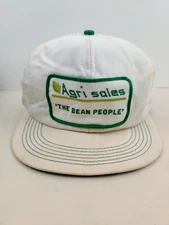 Vintage K Brand USA MADE Agri Sales Bean People Farm Patch Trucker Hat Snapback