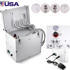 Portable Dental Mobile Delivery Unit Air Compressor Syringe Suction System 4H CE
