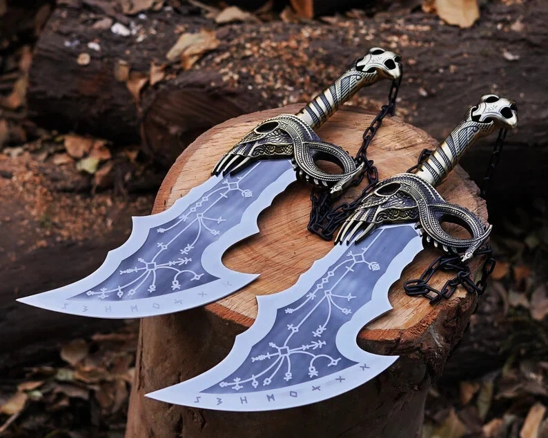 God of War Blades of Chaos Metal, God of War Blades of Chaos Sword Twin Blades - Image 2 of 3
