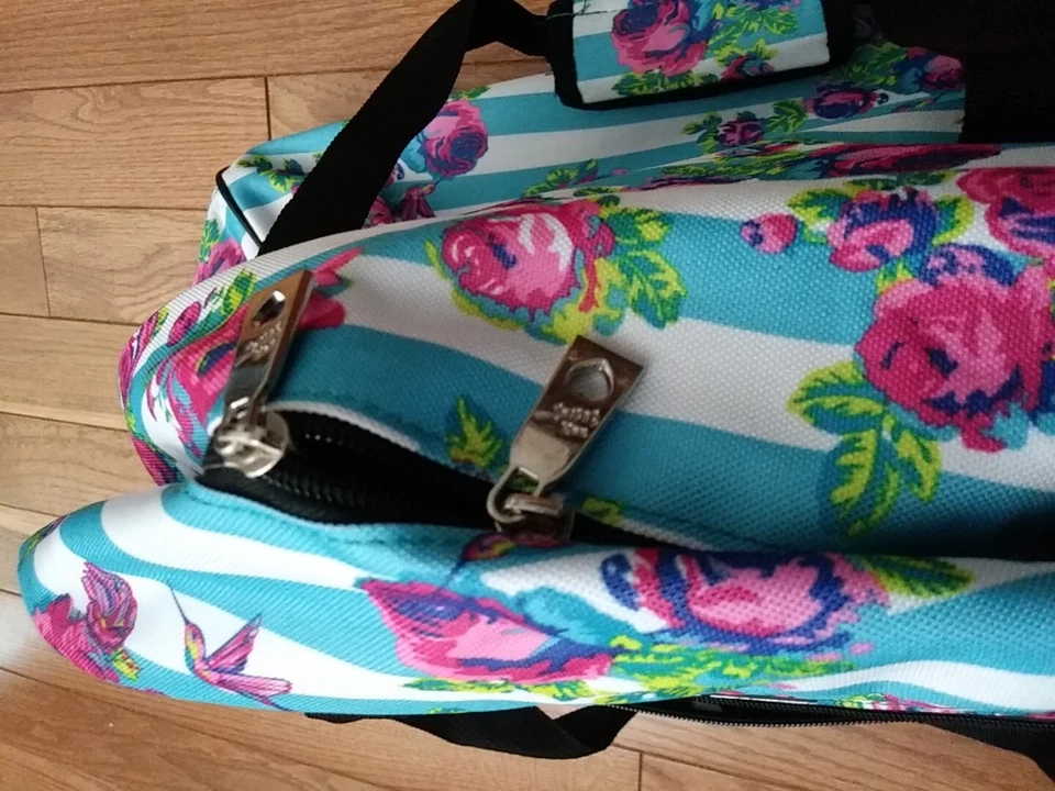 Betsey Johnson Designer Carry-On Luggage Roller Duffle Bag 22” Striped, NEW - Image 4 of 4