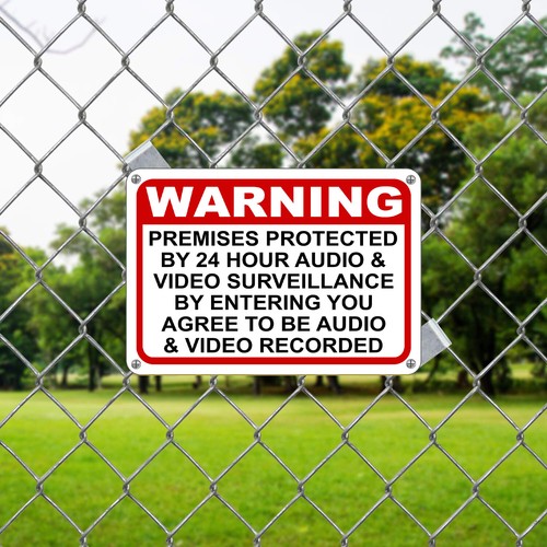 Warning Premises under 24 Hr Audio Video Surveillance home security cctv Signs - Picture 5 of 7