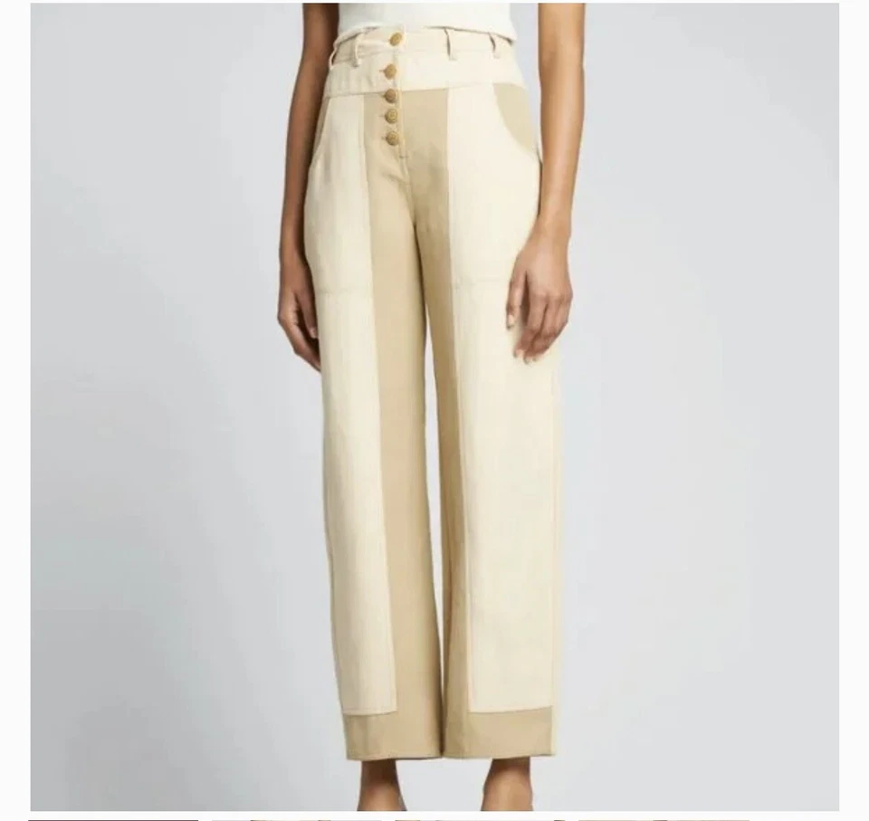 Calça Ulla Johnson August algodão dois tons tamanho 2 não usada