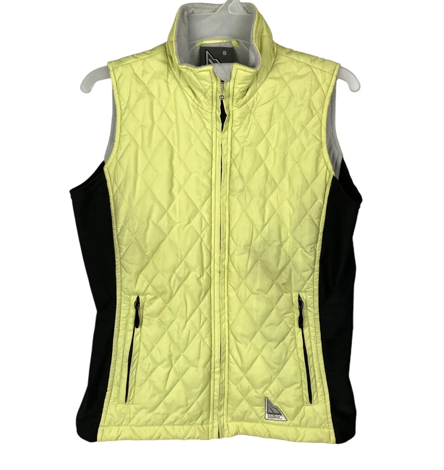 Chaleco acolchado Serac forrado de vellón cremallera completa acolchado para mujer S nailon poliéster amarillo Foto 2 de 4