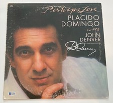 Placido Domingo Signed Perhaps Love Record Album LP The Three Tenors Beckett COA