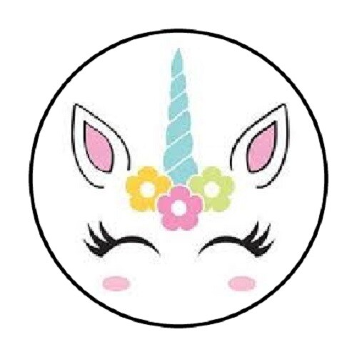 48 PEGATINAS DE ETIQUETAS DE SOBRE UNICORNIO DE 1,2" REDONDAS - Imagen 1 de 1