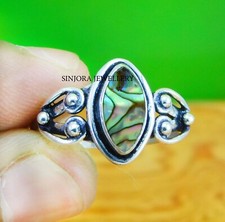 Abalone Shell Gemstone 925 sterling silver handmade Gift Ring US size 5 to 13