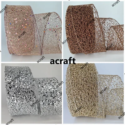 KIRKLAND Christmas Ribbon Wired Edge 63mm x 1m Gift Wrapping Decoration Craft Bow Making