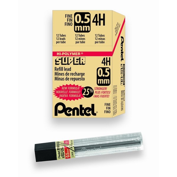 Mechanical Pencil Leads Pentel Super Hipolymer Lead Refill 0.5mm Fine