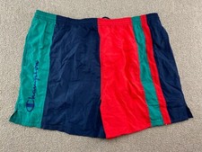 Champion Bathing Suit Board Shorts Colorblock Green Blue Red Swim VTG