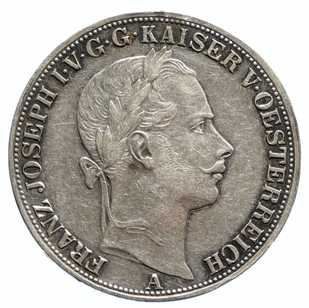 1857 A AUSTRIA w KING FRANZ JOSEPH I Vintage Eagle Old