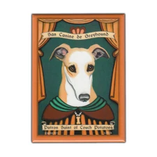 Retro Pets Magnet, Patron Saint Dog Series, Greyhound, 2.5" x 3.5"