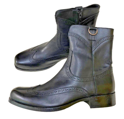 Men Black Leather Wing Tip Formal Dress Ankle Boots Shoes Size 40