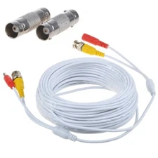 25ft Power Video Security Camera BNC Cable CCTV Wire Cord w/ Extension Connector
