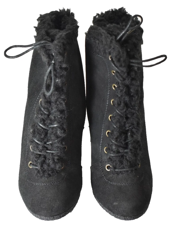Botines para mujer Juicy Couture Candid negros de piel cepillada talla 8M nuevos con etiquetas Foto 4 de 4