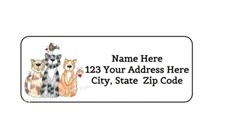 30 CATS CAT PERSONALIZED RETURN ADDRESS LABELS 1 in X 2.625 in