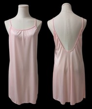 Romantic Moods Pink Vintage Deadstock NWT Babydoll Pink Slip Dress Nightie L
