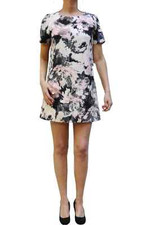 JOHN ZACK PINK WHITE AND BLACK  FLORAL SHIFT DRESS