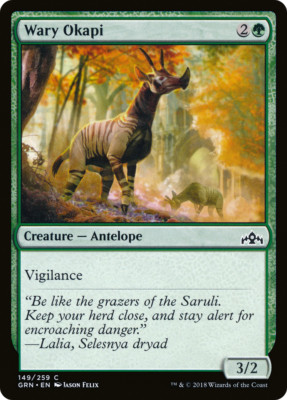 WARY OKAPI X 4 N/M GUILDS OF RAVNICA MAGIC THE GATHERING