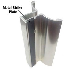 3-3/4" Frameless Shower Door Handle with Metal Strike Plate - Chrome Finish