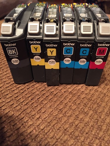 Brother Ink Cartridge LC-03 Virgin Used Empty Black Magenta Cyan Yellow 6 Refill - Picture 2 of 3
