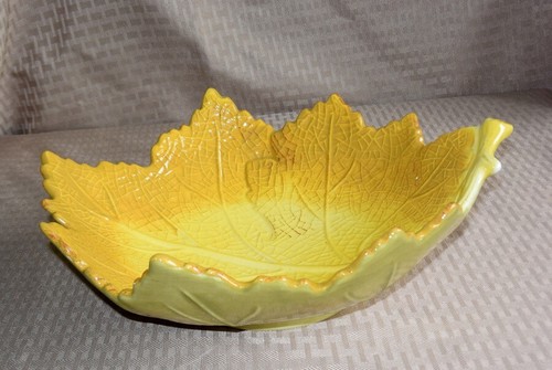 2 Pc. Laurie Gates Coronado Leaf Shape Bas Relief Large Platter & Bowl Set-EC - Picture 8 of 15