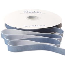 Dusty Blue Velvet Ribbon 5/8 Inches Continuous 25 Yard Spool Dusty Blue Chris...