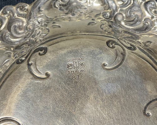 Vintage Gorham Sterling Silver 5.25” Dish #816 original 89 grams Floral design - Picture 3 of 8