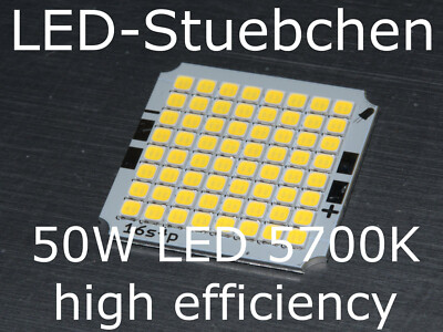 50W 5700K High-Efficiency High-Power LED Kaltweiss 700mA incl. Wärmeleitklebeban