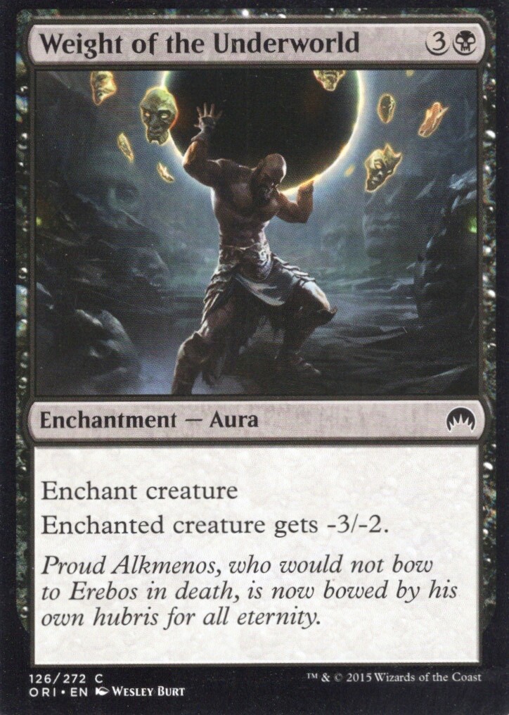 mtg card weight 4X WEIGHT OF THE UNDERWORLD 126/272 MAGIC ORIGINS MTG MAGIC LP X4