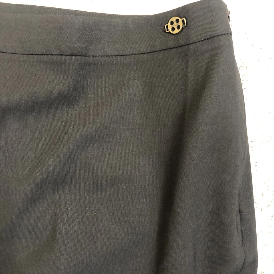 Pantalones Rena Lange Pantalones Pierna Recta Lana Carrera Marrón Talla 14 Foto 2 de 4