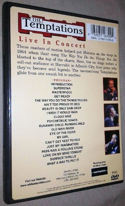 THE TEMPTATIONS-LIVE IN CONCERT-DVD-(MOTOWN) | eBay