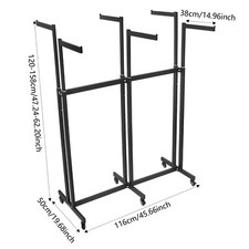 6 Arms Clothing Display Retail Rack Adjustable Floor Standing Metal Garment Rack