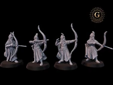 High Elf Archers X4 ideal for LOTR MESBG etc 28mm Wargames & Collectors