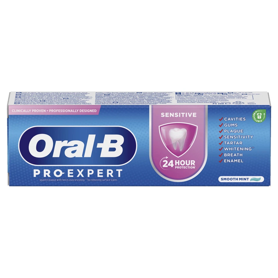 6 ORAL-B PRO EXPERT 敏感 24 小时保护牙膏抗斑块 75 毫升 — 第 2/4 张图片
