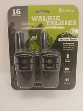 Cobra Walkie Talkies Micro Talk CX102A NOAA Weather Emergency Radio Black