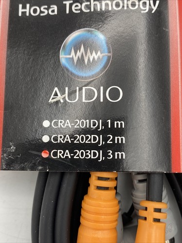 Hosa CRA-203DJ Dual RCA Phono DJ Cable + Earth Wire Deck Lead 3M Mixer Turntable - Picture 3 of 12
