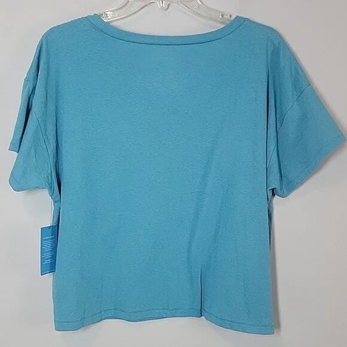 O'Neill blue pink floral crop tee size medium boxy - Picture 9 of 9