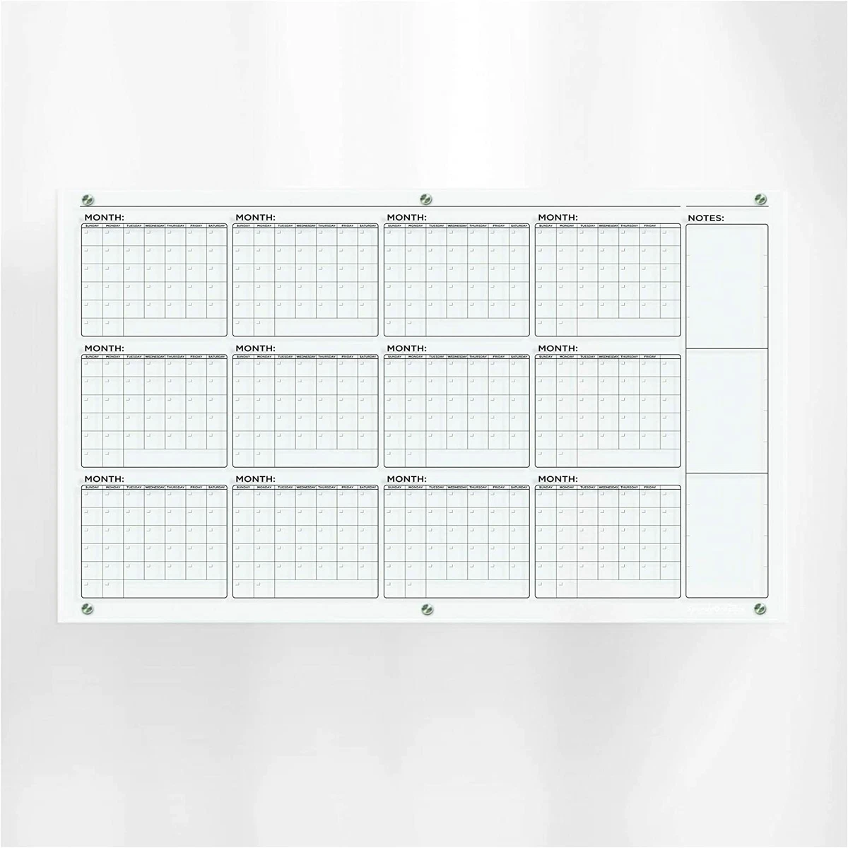 Year Classic Giant Acrylic Yearly Dry Erase Wall Calendar With Mounting Hardware | eBay year-classic-giant-acrylic-yearly-dry-erase-wall-calendar-with-mounting-hardware-ebay