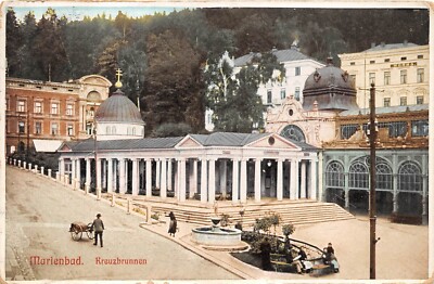 Postcard Marienbad Kreuzbrunnen postcard 1913