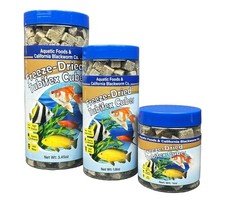 Freeze Dried Tubifex Worm Cubes Tropical Fish Food 1 Oz Canister Pellet Mix