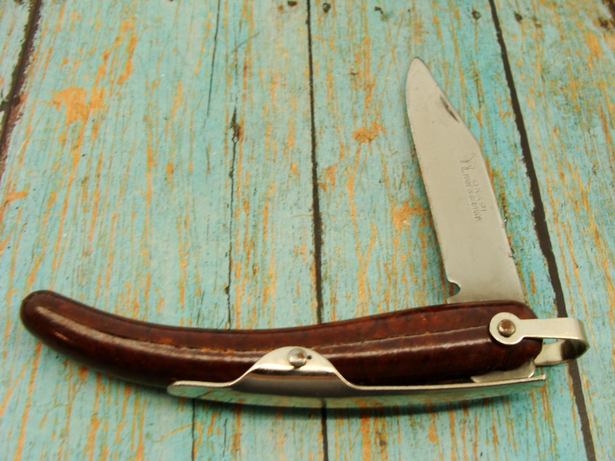 BIG VINTAGE OKAPI GERMANY SADDLE SPRING FOLDING POCKET KNIFE