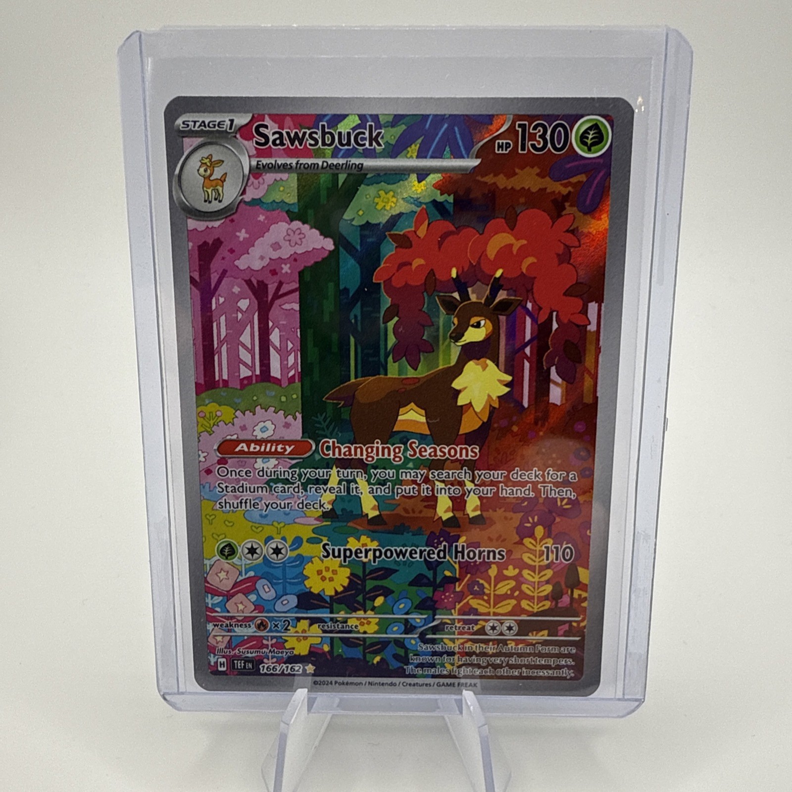 Pokémon TCG Sawsbuck Card 166/162 SV05: Temporal Forces NM Condition