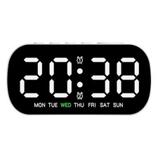 Flexible Installation LED Alarm Clock with Adjustable Brightness and Snooze