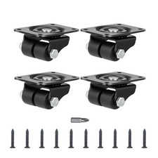 Heavy Duty Casters Set of Plate Casters 4 Low Profile Caster 1 Inch Caster Wh...