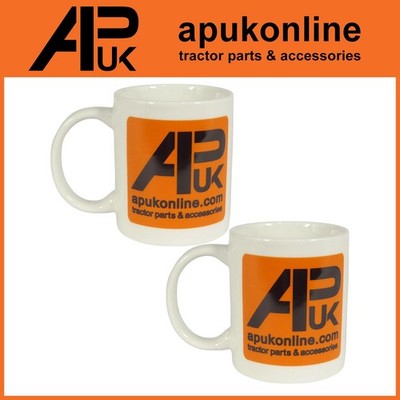 2x APUK Brand Ceramic Mug White Tea Coffee Hot Drinks Cup Orange Porcelain Gift