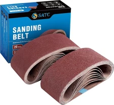 "S SATC 3X18 Sanding Belts 20PCS Belt Sander Paper Aluminum Oxide (3 Each of 60/
