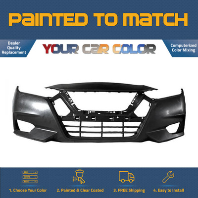 For 2020-2021 NISSAN VERSA; Front Bumper Cover; Painted to Match