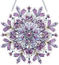 Jinglinhh DIY Diamond Art Hanging Pendant Kit Mandala Winter Snowflake, Acrylic
