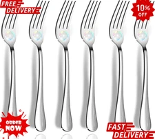 Forks, Dinner Forks, Set of 6 Top Food Grade Stainless Steel Table Forks 8 Inche