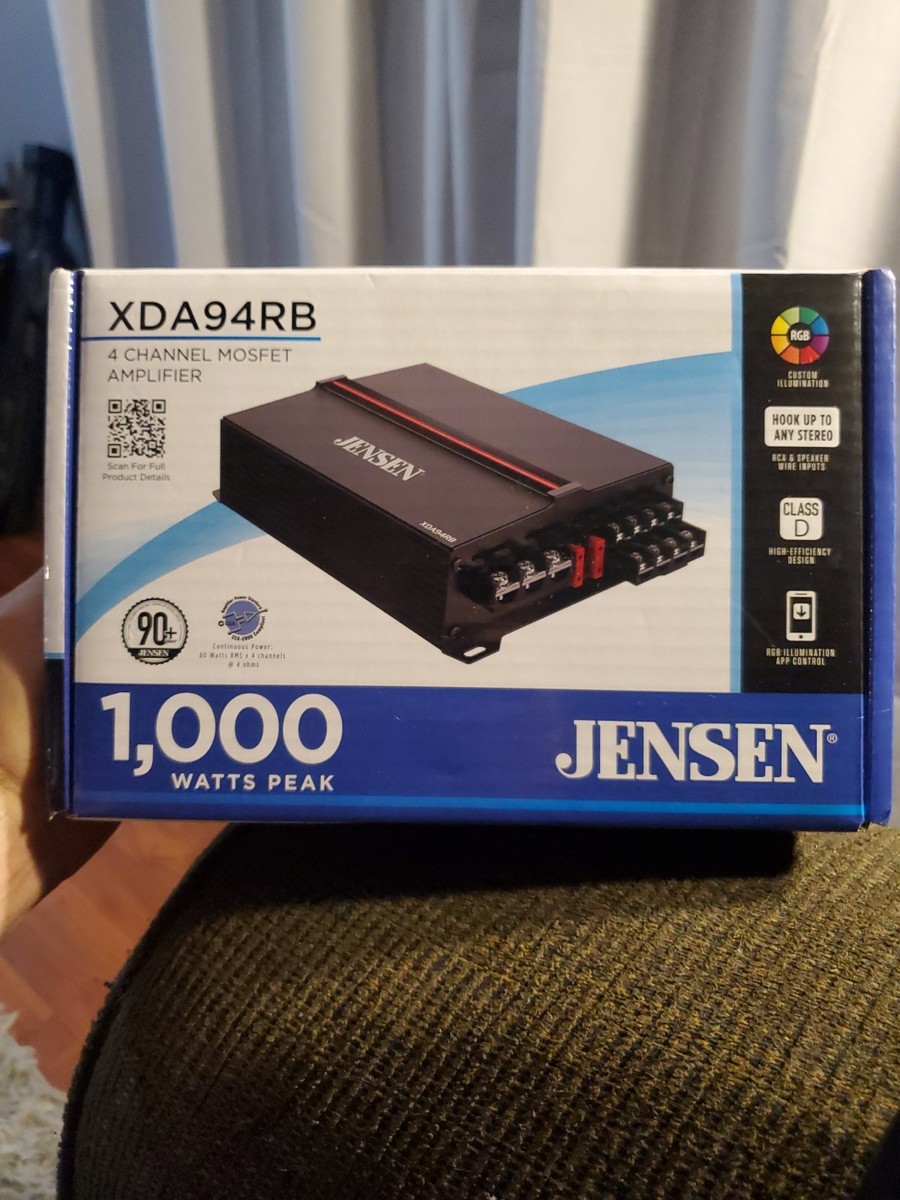 Jensen XDA94RB 4 Channel MOSFET 1000 Watt Amplifier - Black for